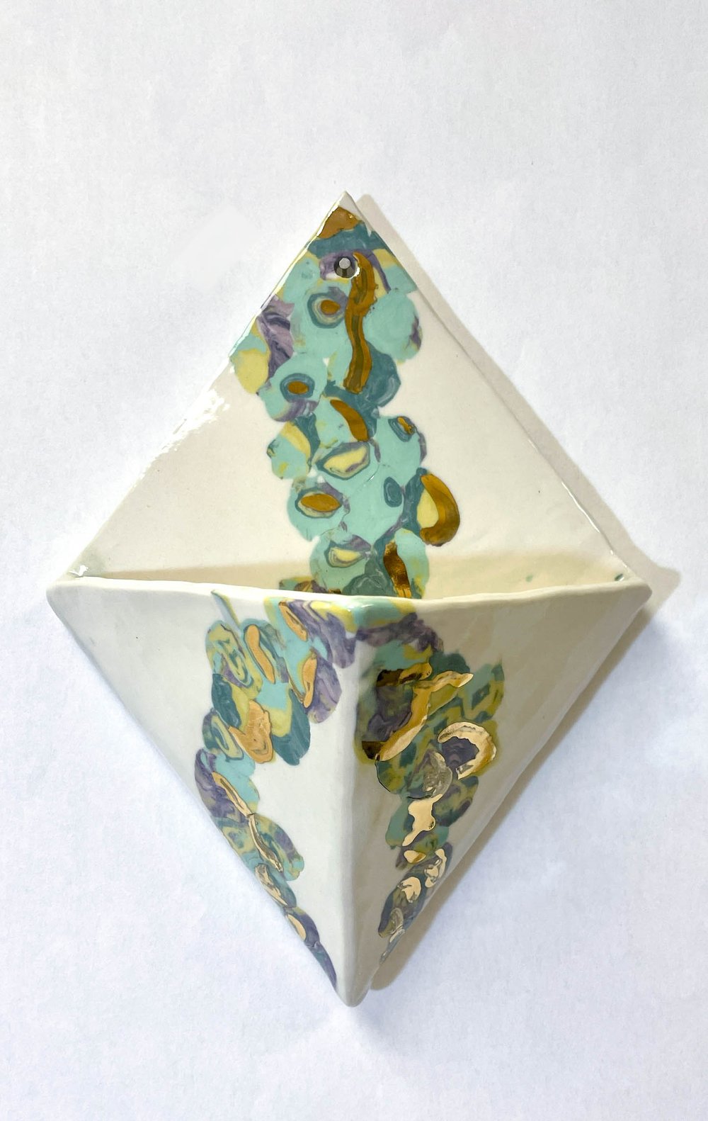 Image of Purple and Mint Diamond Shaped Wall Planter