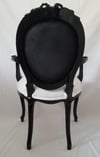 VINTAGE ROCOCO AUDREY HEPBURN  BLACK ACCENT CHAIR