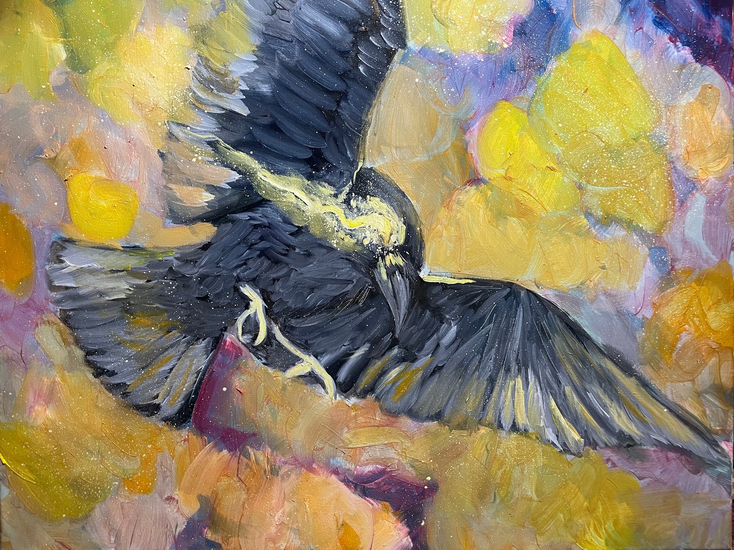 Painting - Crow Calendar - August - I am the fire