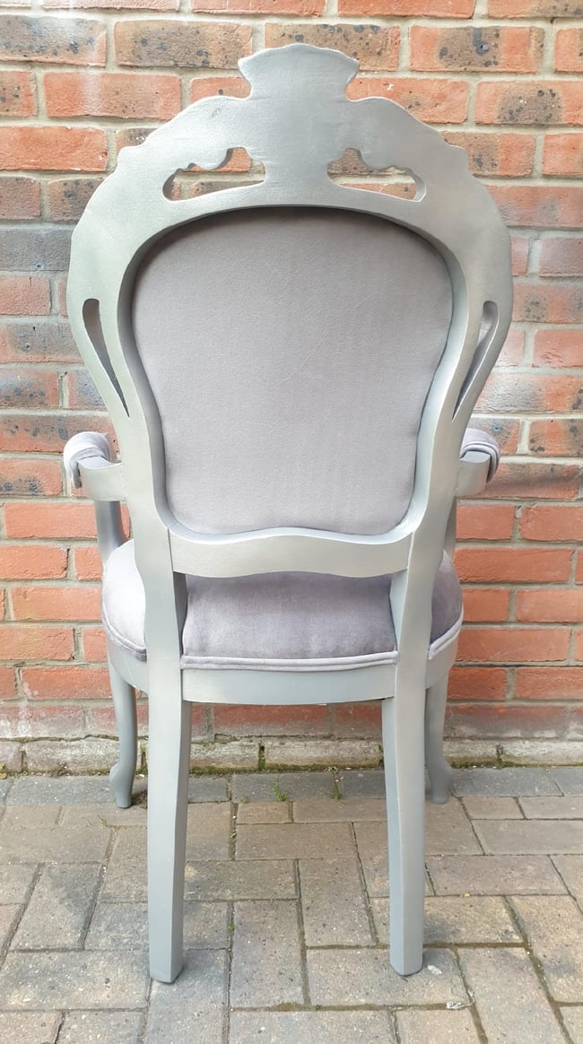 Snow Leopard Art Deco, Silver Chair