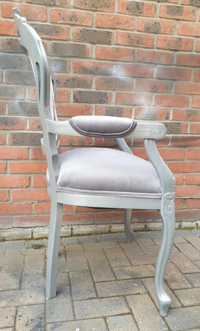 Snow Leopard Art Deco, Silver Chair