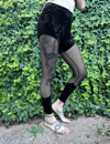 Crushed Velvet and Mesh Leggings M or XL