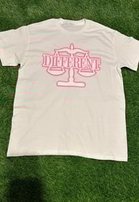 Image 1 of Pink/White "DIFFERENT" ⚖️ T-shirt