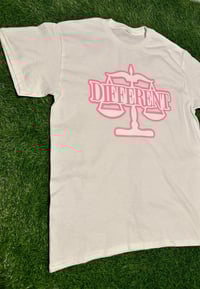Image 2 of Pink/White "DIFFERENT" ⚖️ T-shirt