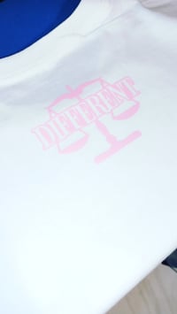 Image 3 of Pink/White "DIFFERENT" ⚖️ T-shirt