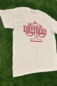 Image 2 of Red/White "DIFFERENT" ⚖️ T-shirt