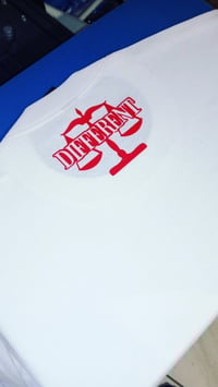 Image 3 of Red/White "DIFFERENT" ⚖️ T-shirt