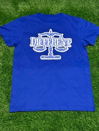 Image 1 of Blue Paisley/Bandana Print "DIFFERENT" ⚖️ T-shirt