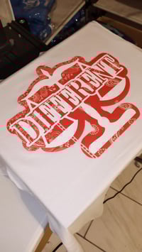 Image 1 of Red Paisley/Bandana Print "DIFFERENT" ⚖️ T-shirt