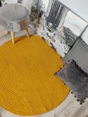 60" marigold yellow cotton braided rug from green at heart rugs