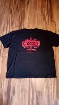 Image 2 of Black Metallic /Red "DIFFERENT"⚖️ T-shirt