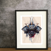 MARKER STYLE SAMURAI ART PRINT