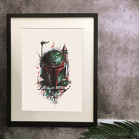 MARKER STYLE BOBA FETT ART PRINT