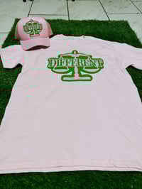Image 3 of "SORORITY EDITION" DIFFERENT ⚖️ Tshirt + Hat Set ....Pink/Green