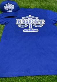 Image 1 of Blue Paisley/Bandana Print "DIFFERENT"⚖️ Tshirt + Hat Set