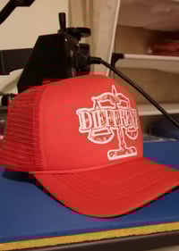 Image 4 of Red Paisley/Bandana Print "DIFFERENT" Tshirt + Hat Set
