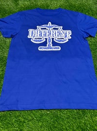 Image 2 of Blue Paisley/Bandana Print "DIFFERENT"⚖️ Tshirt + BUCKET HAT Set