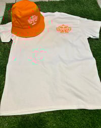 Image 1 of Orange/White "DIFFERENT"⚖️ Tshirt + BUCKET HAT