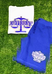 Image 1 of White/Blue/Grey "DIFFERENT"⚖️ Short Set