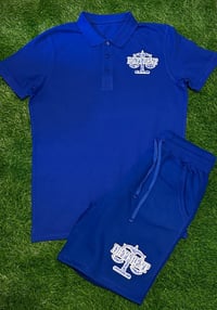 Image 1 of Blue Paisley/Bandana Print "DIFFERENT" ⚖️ (Polo Style Short Set) 