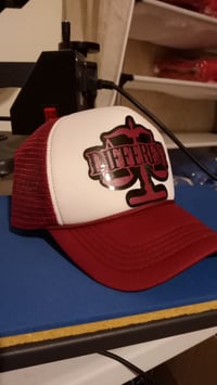 Image 4 of White/Burgundy/Black "DIFFERENT" ⚖️Set + Trucker Hat