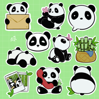 Image 1 of Panda Themed Sticker Flakes