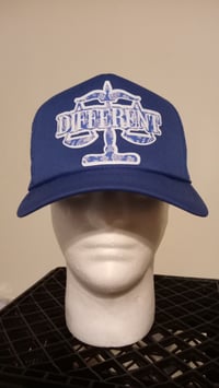 Image 3 of Bandana Print "DIFFERENT"⚖️ Trucker Hats RED & BLUE
