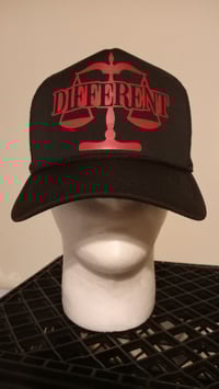 Image 2 of Red/Black "DIFFERENT" Trucker Hat