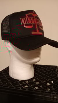 Image 3 of Red/Black "DIFFERENT" Trucker Hat