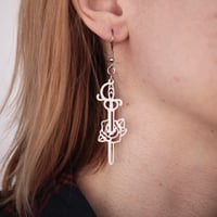 Image 5 of Sword Earring (1) - Old School Tattoo Inspired - Stainless Steel Earring