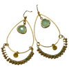 LAST PAIR - Gold Amazonite Teardrop Earrings - Seafoam Crystal