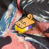Image 5 of Dog Ice Cream Sandwich - Non Binary Pride Flag - Wooden Pin Badge