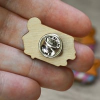 Image 3 of Dog Ice Cream Sandwich - Non Binary Pride Flag - Wooden Pin Badge
