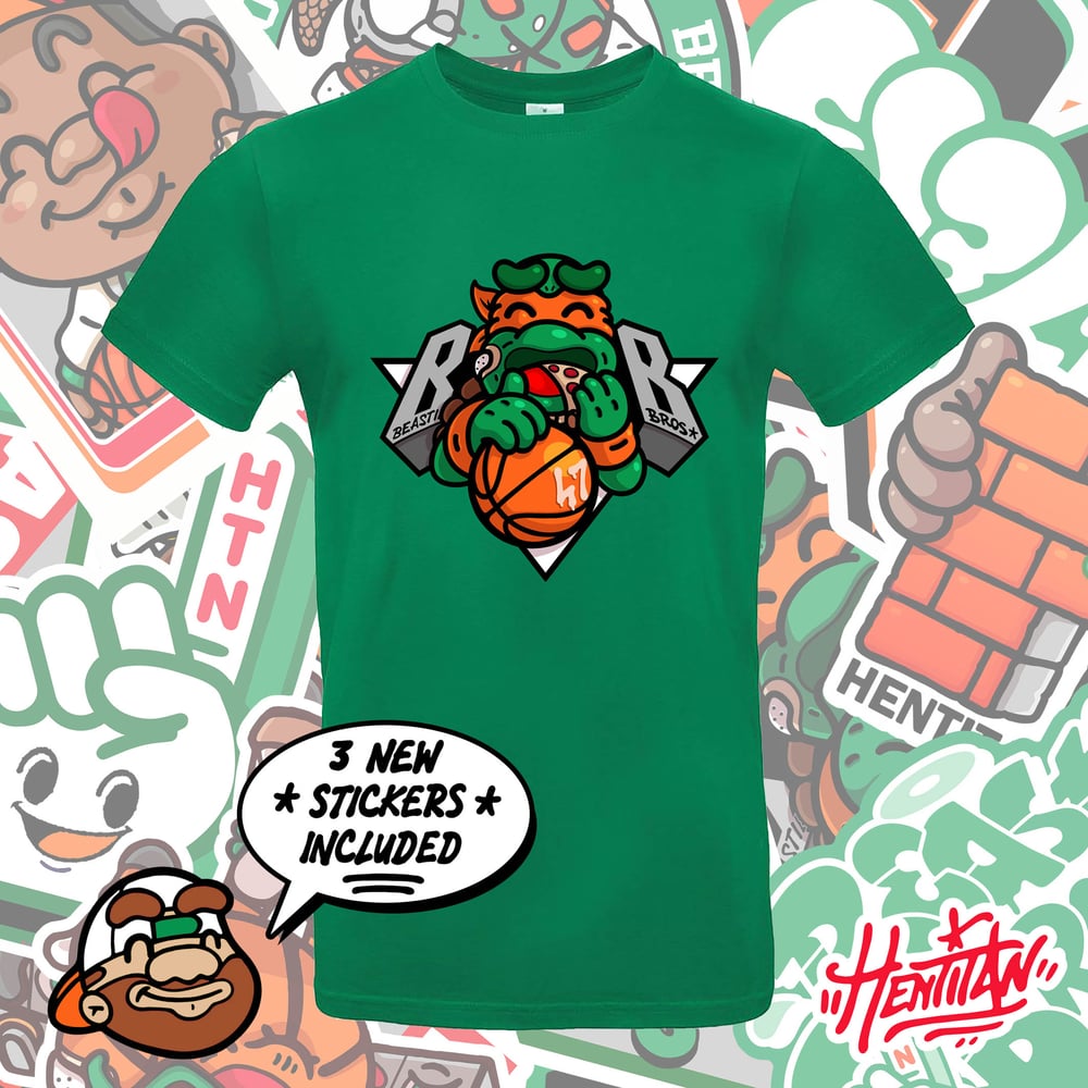 " BEASTIE BROS BASKET BALL" T-Shirt (Kelly Green)
