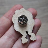 Image 4 of Frog with Ice Cream - Wooden Pin Badge