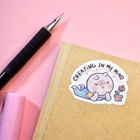 Image 5 of Sorry, I'm an Artist- Cute Pig - A6 Recycled Paper Sticker Sheet
