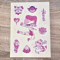 Image 1 of Tiger Kick - Flash Tattoo Muay Thai - A5 Recycled Paper Sticker Sheet