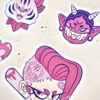 Image 2 of Tiger Kick - Flash Tattoo Muay Thai - A5 Recycled Paper Sticker Sheet