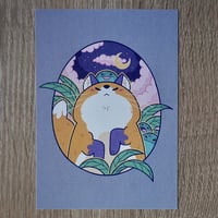 Image 1 of Chill Night - Fox and Frogs - A6 Digital Print on Recycled Paper