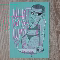 Image 1 of WDYW - Human with Tattoos and a Knife - A6 Digital Print on Recycled Paper