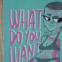 Image 3 of WDYW - Human with Tattoos and a Knife - A6 Digital Print on Recycled Paper