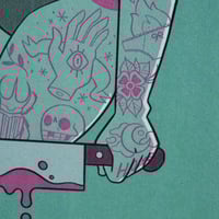 Image 5 of WDYW - Human with Tattoos and a Knife - A6 Digital Print on Recycled Paper