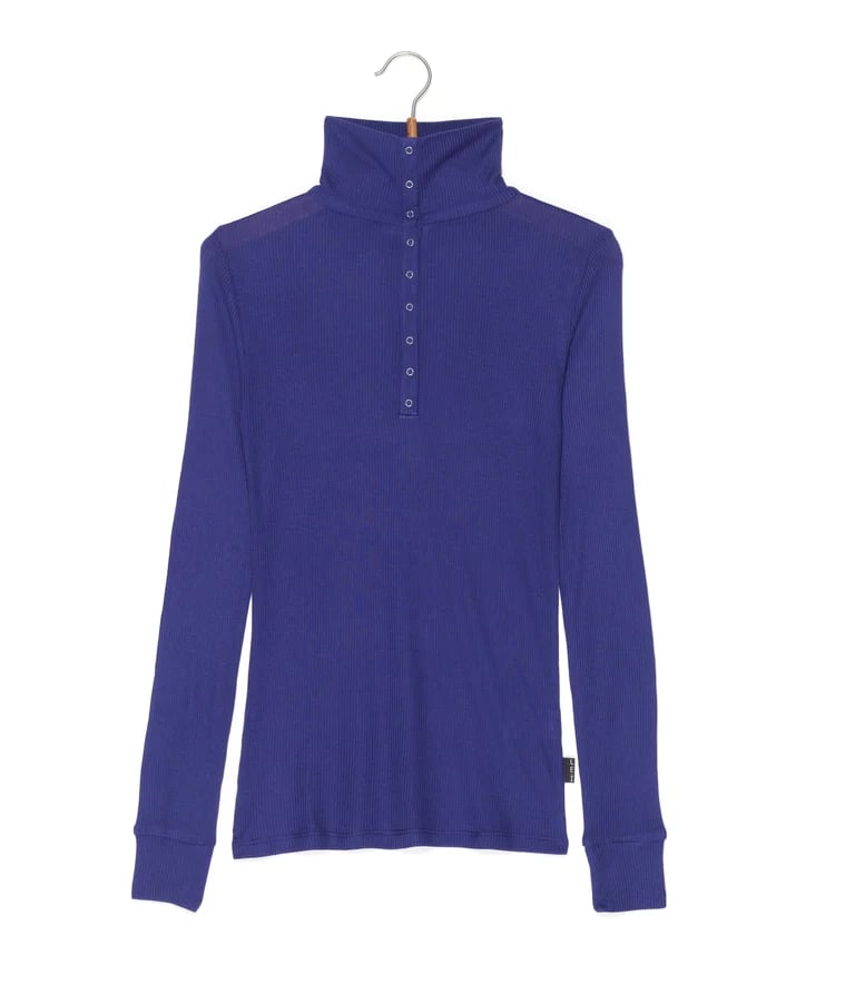 Image of Top côtes col roulé pression SEVERINE Violet 65€ -50%