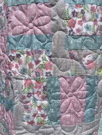Image 3 of Owls in Flower Garden Baby Quilt