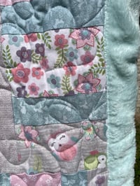Image 5 of Owls in Flower Garden Baby Quilt