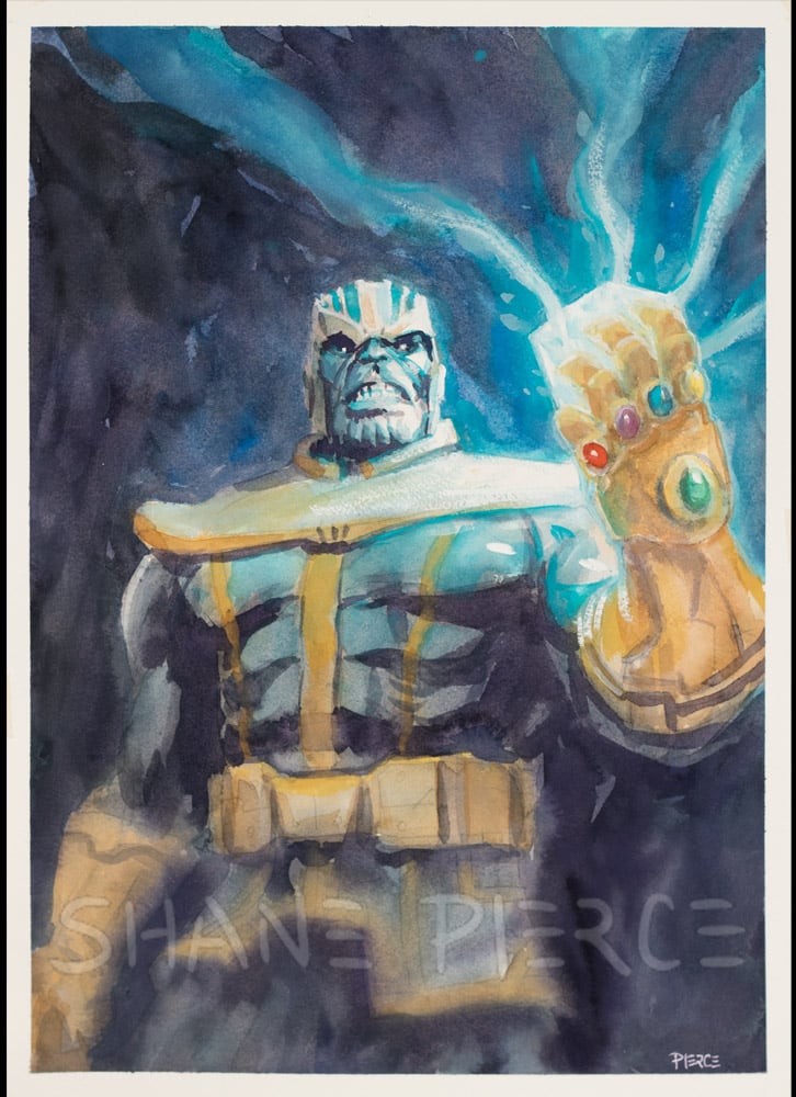 Image of Thanos watercolour sketch