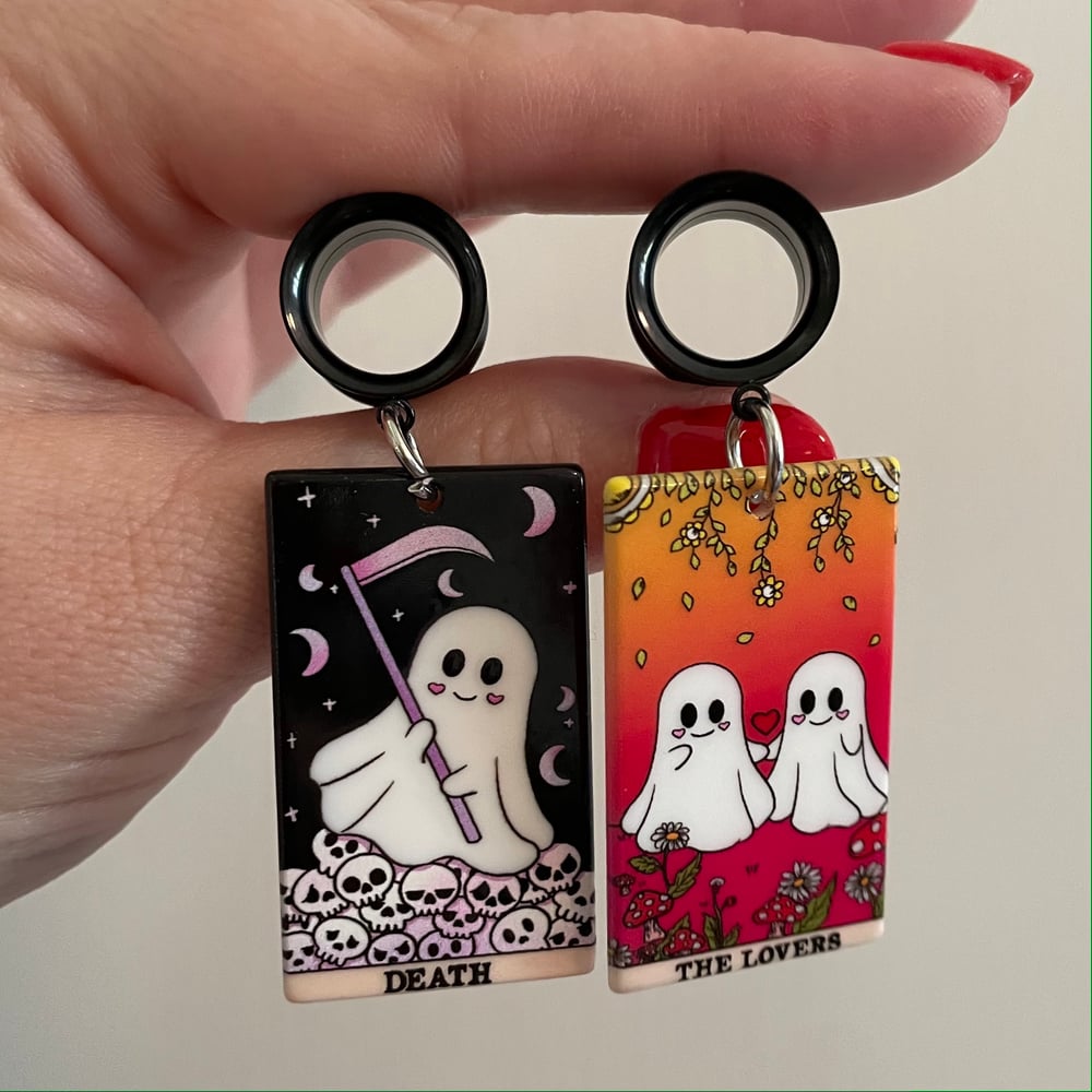 Image of Tarot Ghost Tunnel Dangles (sizes 2g-2")