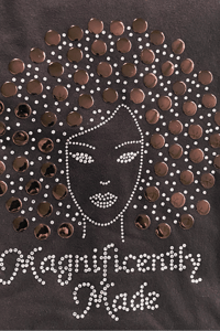 Image 1 of Magnificently Made Studs and Rhinestones T-Shirt