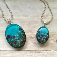 Image 4 of Poppy and Cornflower Meadow Resin Mini Pendant