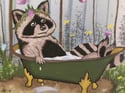 5" x 7" Giclee Art Print - "Raccoon Relaxation"